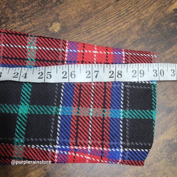 Talbots Blazer 8 Tartan Plaid Wool Blend Sequins Open Front Button Accents NWOT - Picture 8 of 10